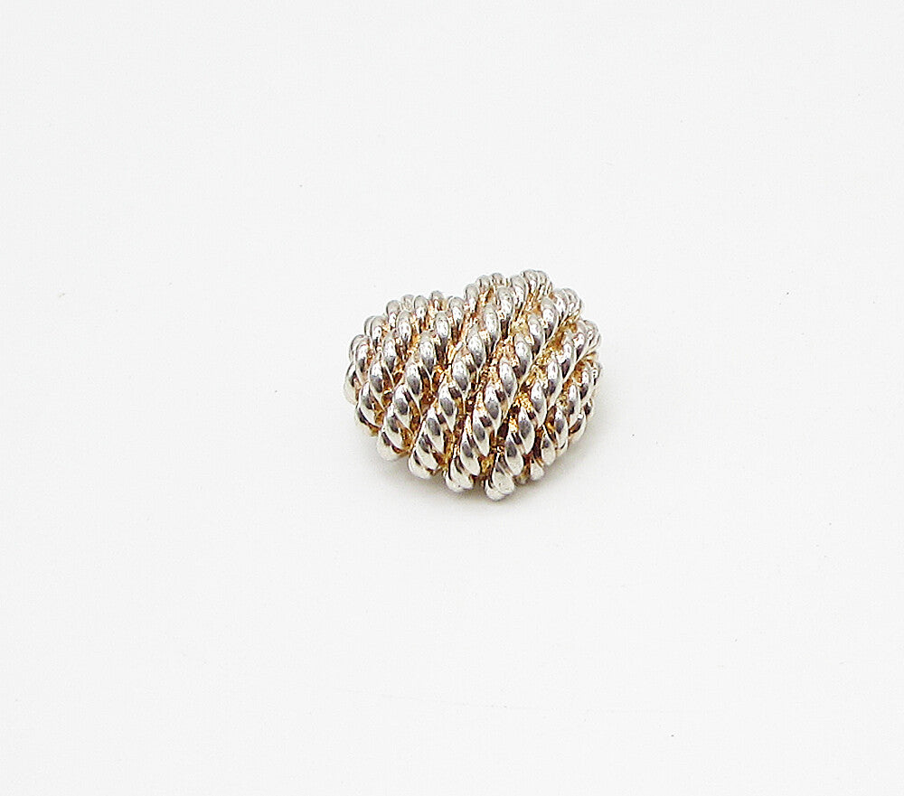 925 Sterling Silver  Vintage Twisted Cable Love Heart Slider Pendant  PT2357