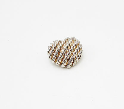 925 Sterling Silver  Vintage Twisted Cable Love Heart Slider Pendant  PT2357
