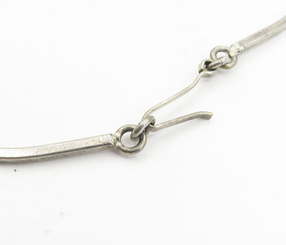 MEXICO 925 Sterling Silver  Vintage Petite Blue Pearls Chain Necklace  NE1592
