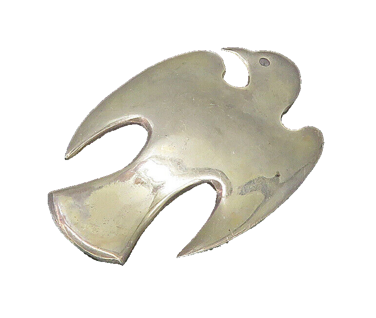 925 Sterling Silver  Vintage Antique Smooth Bird Silhouette Brooch Pin  BP9275