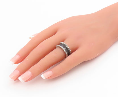 925 Sterling Silver Vintage Ring Spinel Multi Row Eternity Band  Sz 7  RG34628