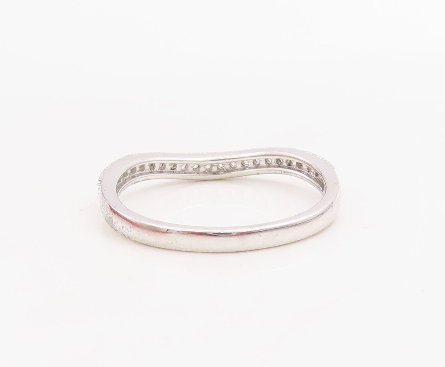 925 Sterling Silver Vintage Ring Designer Princess Cut & CZ Set  Sz 7  RG30739