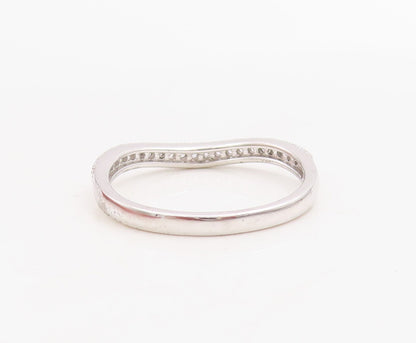 925 Sterling Silver Vintage Ring Designer Princess Cut & CZ Set  Sz 7  RG30739