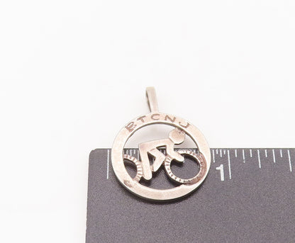 925 Sterling Silver Vintage Pendant Bicycle Touring Club Of NJ Logo  PT22701