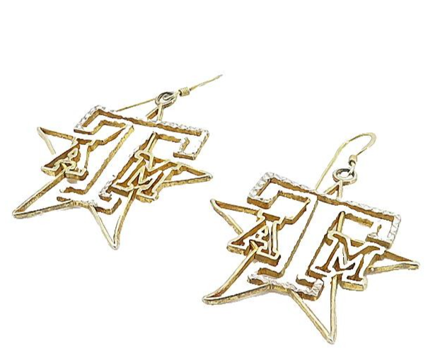 925 Sterling Silver  Vintage Two Tone Diamond Cut ATM Drop Earrings  EG4145