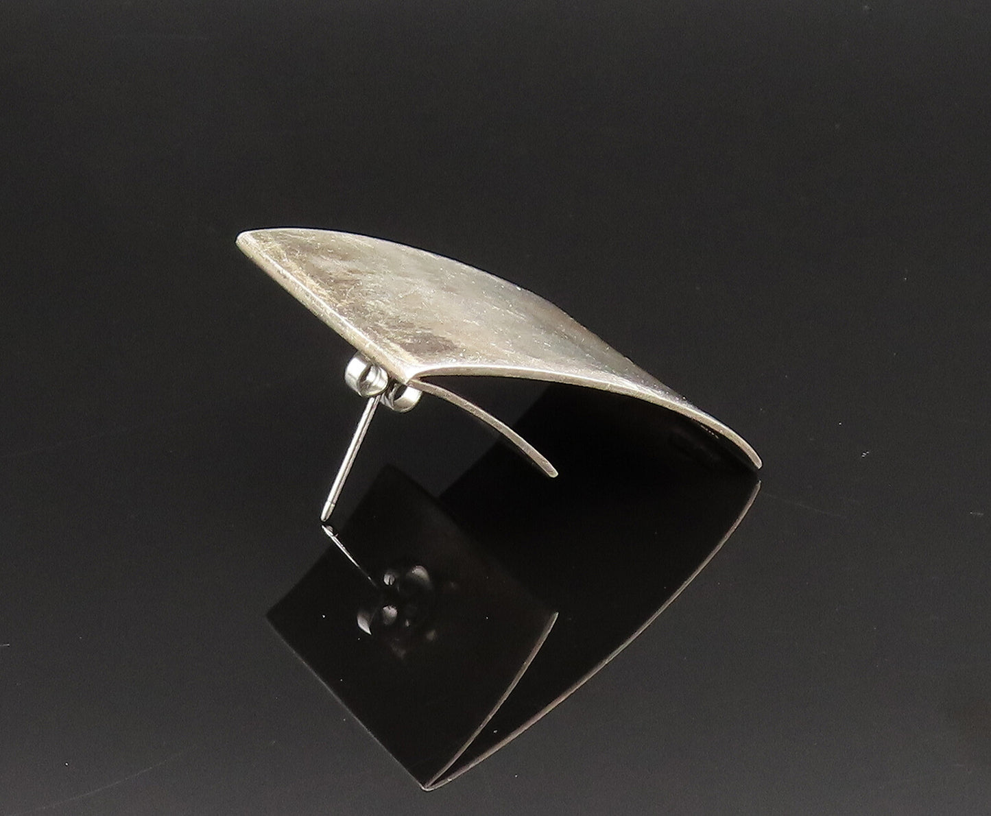 ALWAND VAHAN 925 Silver  Vintage Minimalist Flat Rectangle Earrings  EG11937