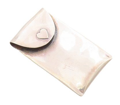 925 Sterling Silver Vintage Brooch Pin Designer Cutout Love Letter BP11288