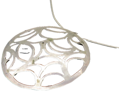 DESIGNER 925 Sterling Silver  Vintage Cutout Design Collar Necklace  NE3638