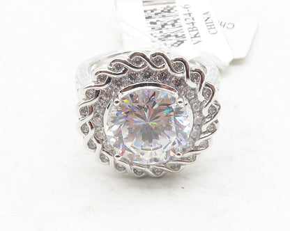 VANNA K. 925 Sterling Silver  Cubic Zirconia Shiny Cocktail Ring Sz 6  RG12428