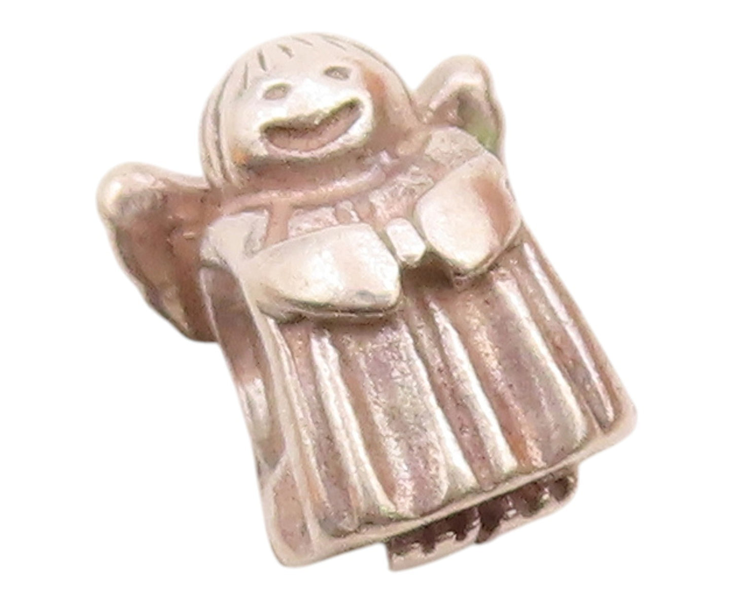PANDORA 925 Sterling Silver  Vintage Shiny Petite Angel Slide Pendant  PT18577