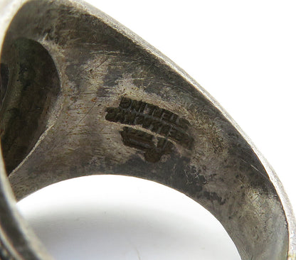 925 Silver  Vintage Blue Topaz John Ericsson JHS 1977 Class Ring Sz 9  RG15969