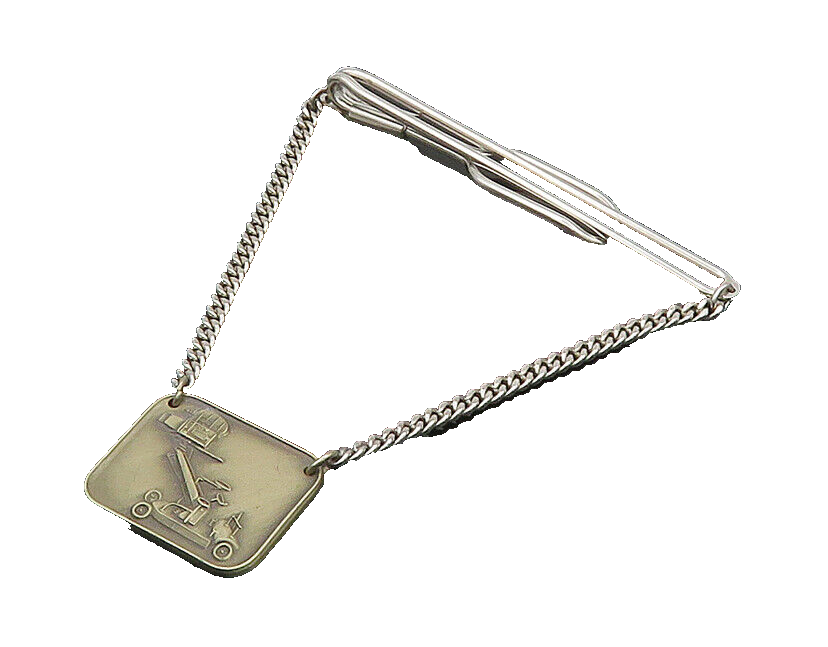 925 Sterling Silver  Vintage Camera Equipment Chained Tie Clip  TR2759