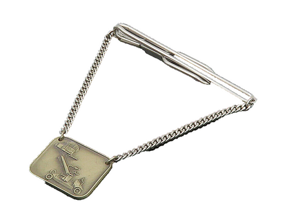 925 Sterling Silver  Vintage Camera Equipment Chained Tie Clip  TR2759