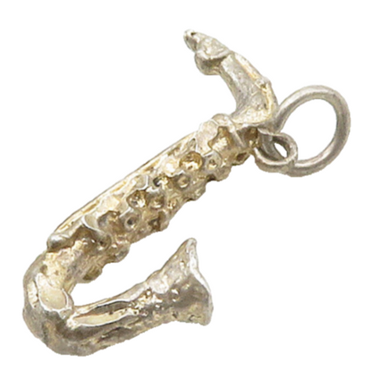 925 Sterling Silver  Vintage Petite Saxophone Instrument Motif Pendant PT13247