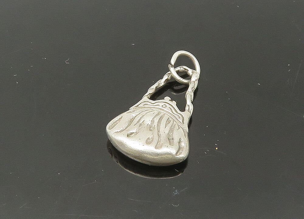925 Sterling Silver  Vintage Shiny Petite Hand Bag Purse Pendant  PT17967