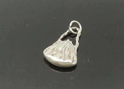 925 Sterling Silver  Vintage Shiny Petite Hand Bag Purse Pendant  PT17967