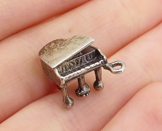 DANECRAFT 925 Sterling Silver  Vintage Grand Piano Music Motif Pendant  PT5391