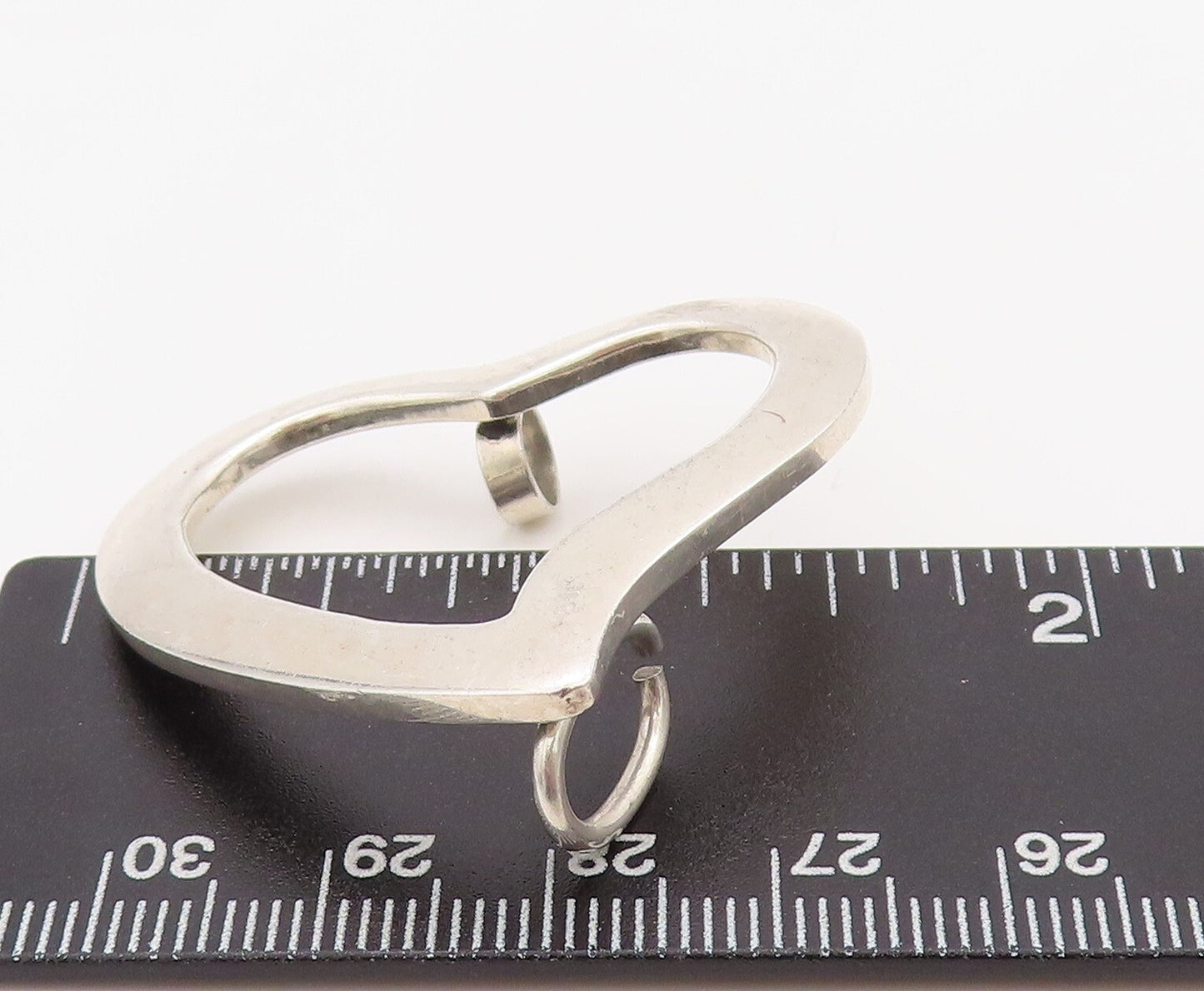 925 Sterling Silver Vintage Pendant Minimalist Solid Cutout Love Heart  PT23523