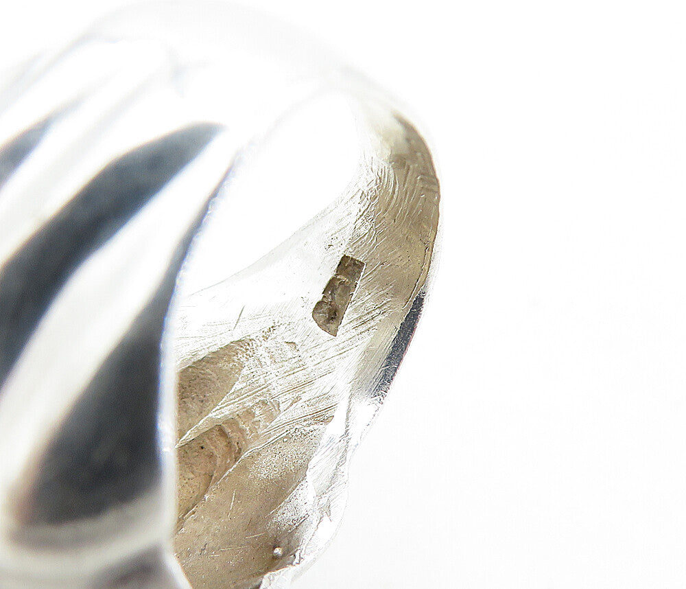 MEXICO 925 Silver  Vintage Shiny Polished Fluted Dome Band Ring Sz 7  RG6971
