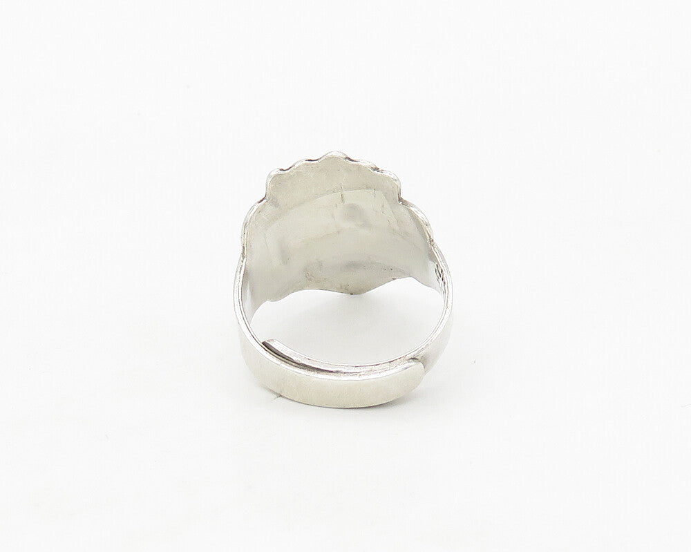 MEXICO 925 Silver  Vintage Warrior Head Adjustable Band Ring Sz 7  RG17511