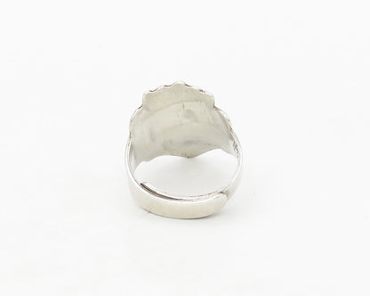 MEXICO 925 Silver  Vintage Warrior Head Adjustable Band Ring Sz 7  RG17511