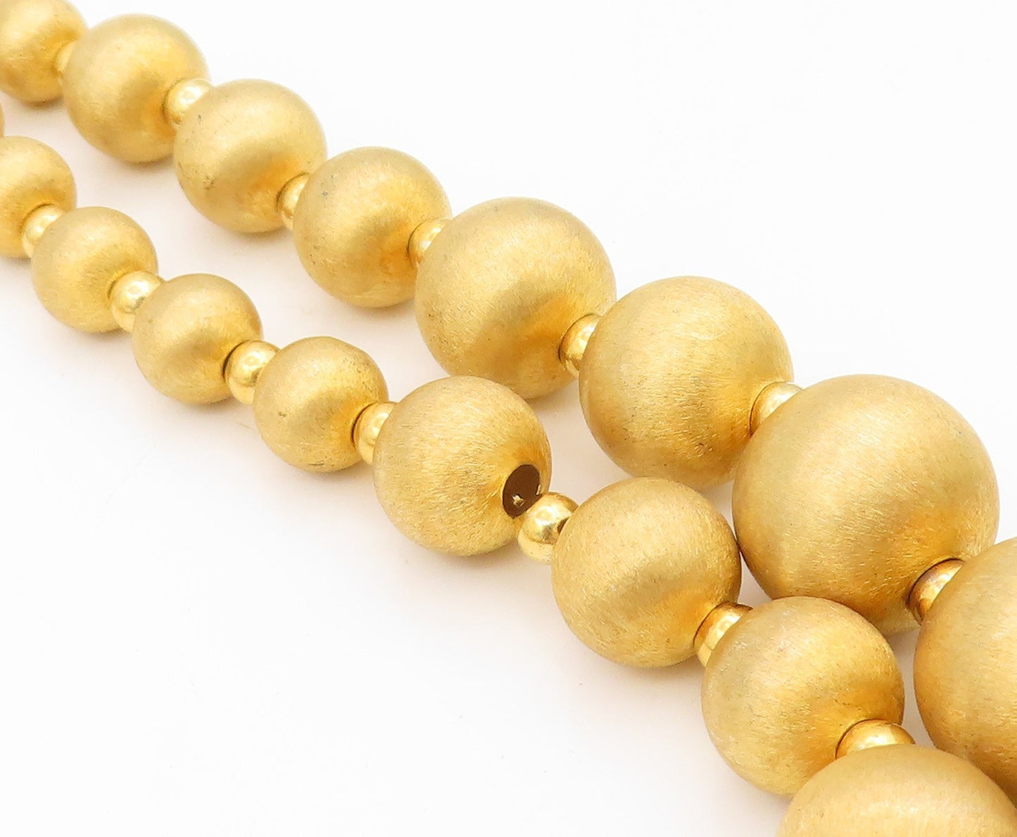 925 Sterling Silver Vintage Necklace Gold Plated Chunky Beaded Chain  NE4694