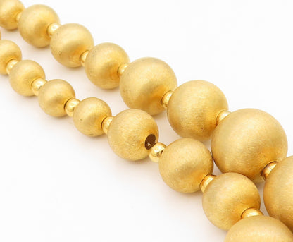 925 Sterling Silver Vintage Necklace Gold Plated Chunky Beaded Chain  NE4694