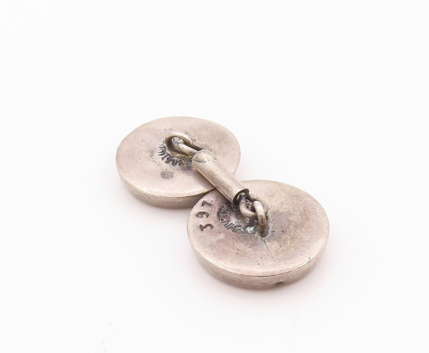 925 Sterling Silver Vintage Cuff Links MEXICO Nail Head Design Carved  TR3947
