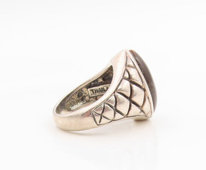 925 Sterling Silver Vintage Ring Marquise Shape Tiger's Eye Band  Sz 6  RG35923