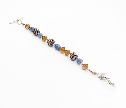 EARTHSTONE ORIGINALS 925 Silver  Vintage Mother Of Pearl Chain Bracelet BT3874