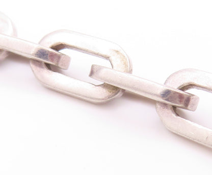 925 Sterling Silver Vintage Bracelet Solid U Chain Dangling Dog Charm  BT11277