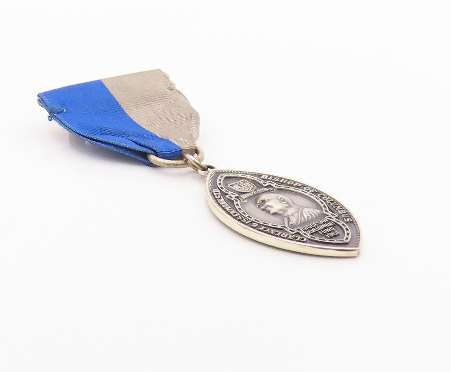 925 Sterling Silver Vintage Brooch Religious 1961 Diocesan Medal  BP11778