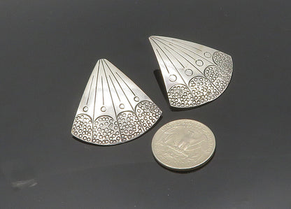 BENSON SAM ZUNI 925 Silver  Vintage Etched Detail Fan Drop Earrings  EG10028