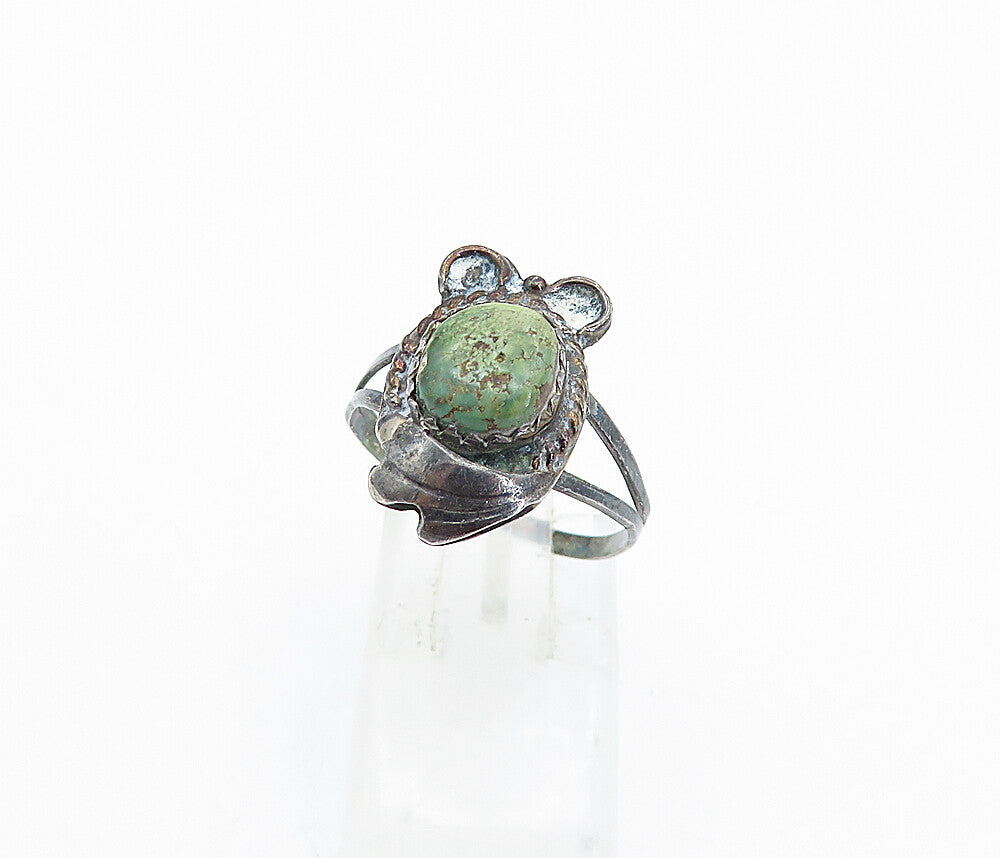 NAVAJO 925 Sterling Silver  Vintage Antique Jasper Cocktail Ring Sz 8  RG3866