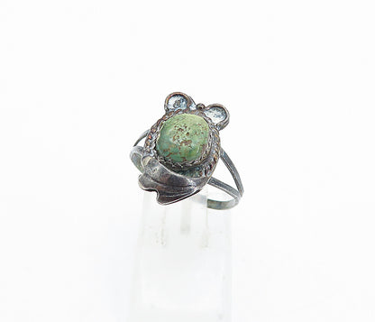 NAVAJO 925 Sterling Silver  Vintage Antique Jasper Cocktail Ring Sz 8  RG3866