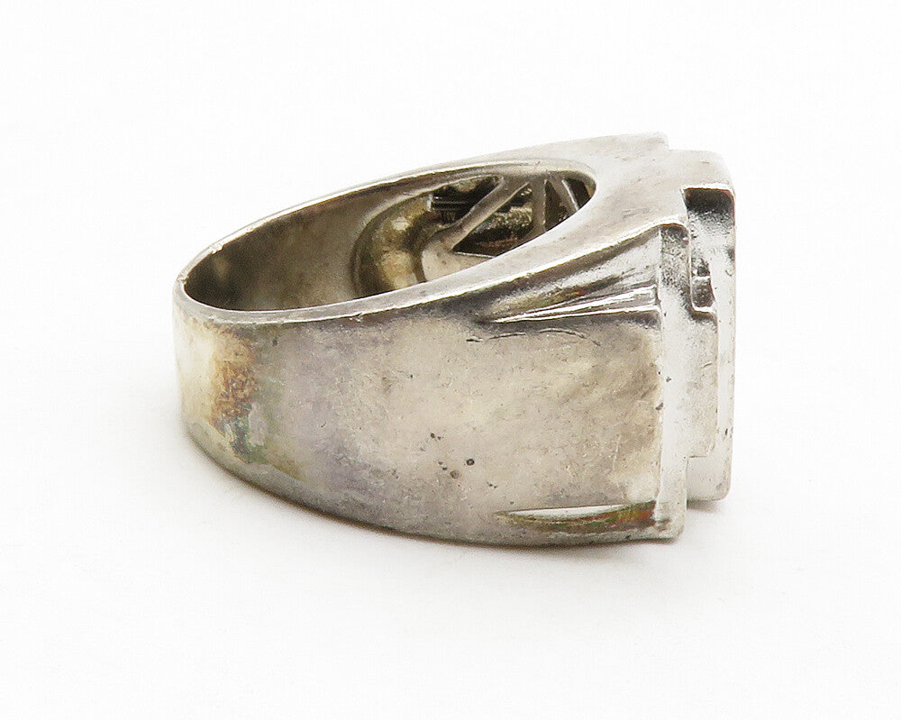 925 Sterling Silver  Vintage Cubic Zirconia Cocktail Ring Sz 11.5  RG13834