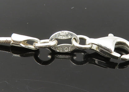 925 Sterling Silver  Vintage Shiny Green Stone Cluster Chain Necklace  NE3645
