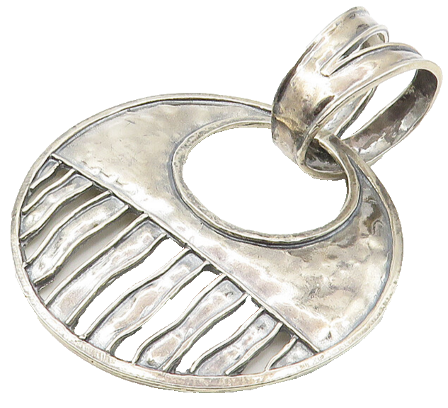 SILPADA 925 Sterling Silver  Vintage Shiny Hammered Round Drop Pendant  PT8122