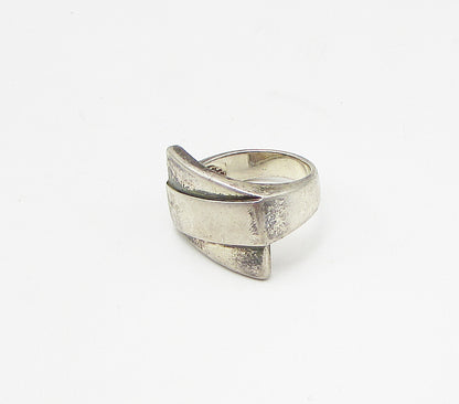 925 Sterling Silver  Vintage Wrapped Design Band Ring Sz 8  RG3110