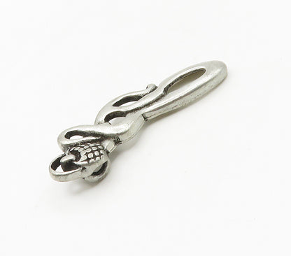 925 Sterling Silver  Vintage Modernist Smooth Swirl Design Pendant  PT12878