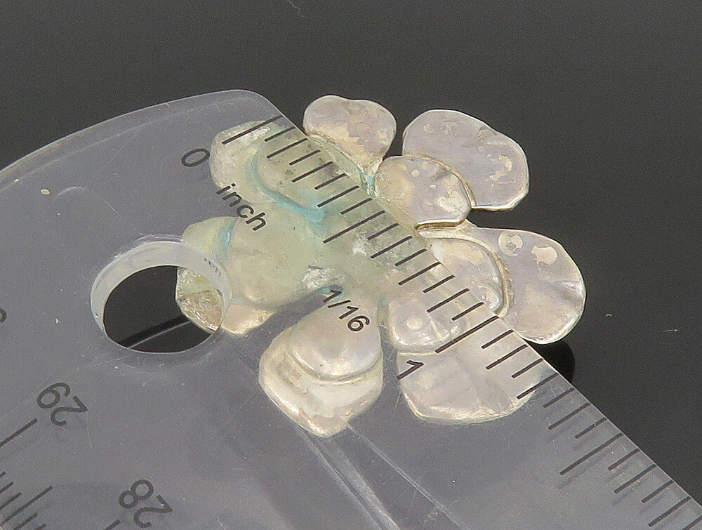 DESIGNER 925 Silver  Vintage Modernist Flower Non Pierced Earrings  EG11695