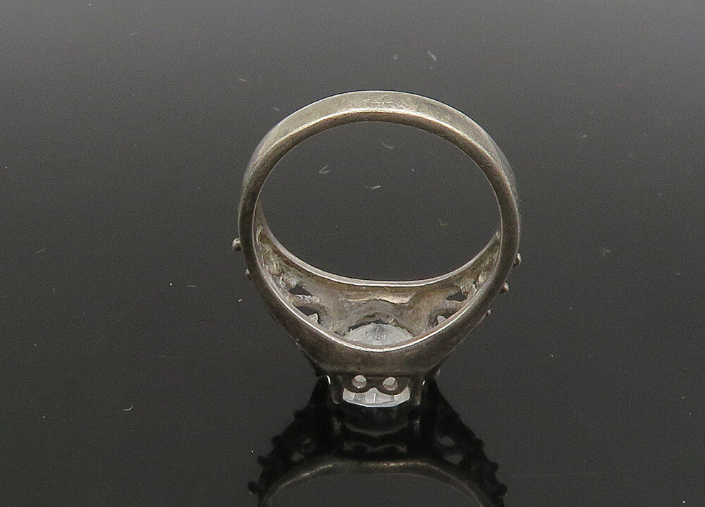 AVON 925 Silver  Vintage Cubic Zirconia Love Heart Band Ring Sz 8  RG22971