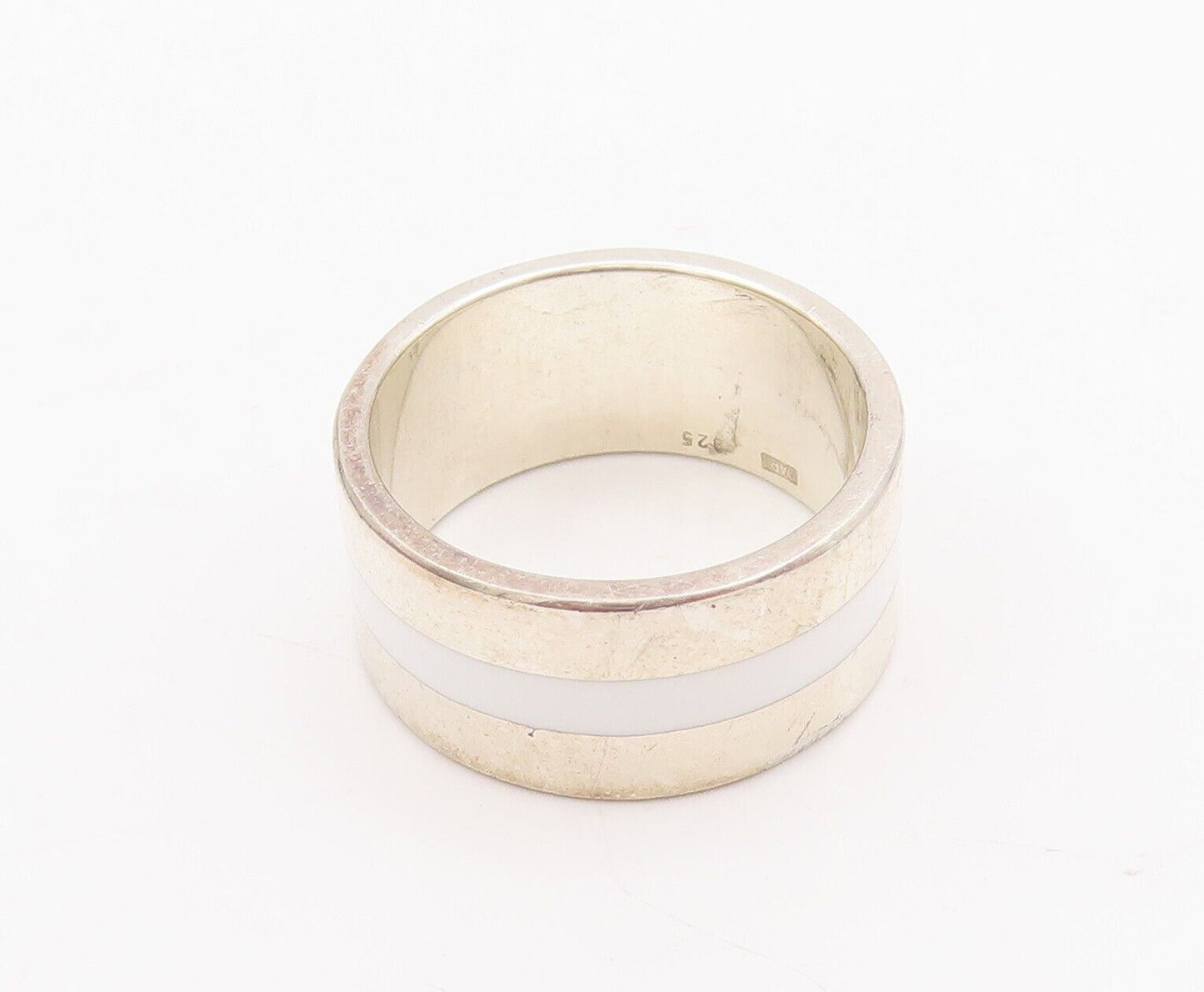 925 Sterling Silver Vintage Ring DARI Minimalist Enameled Ring  Sz 7 RG28548