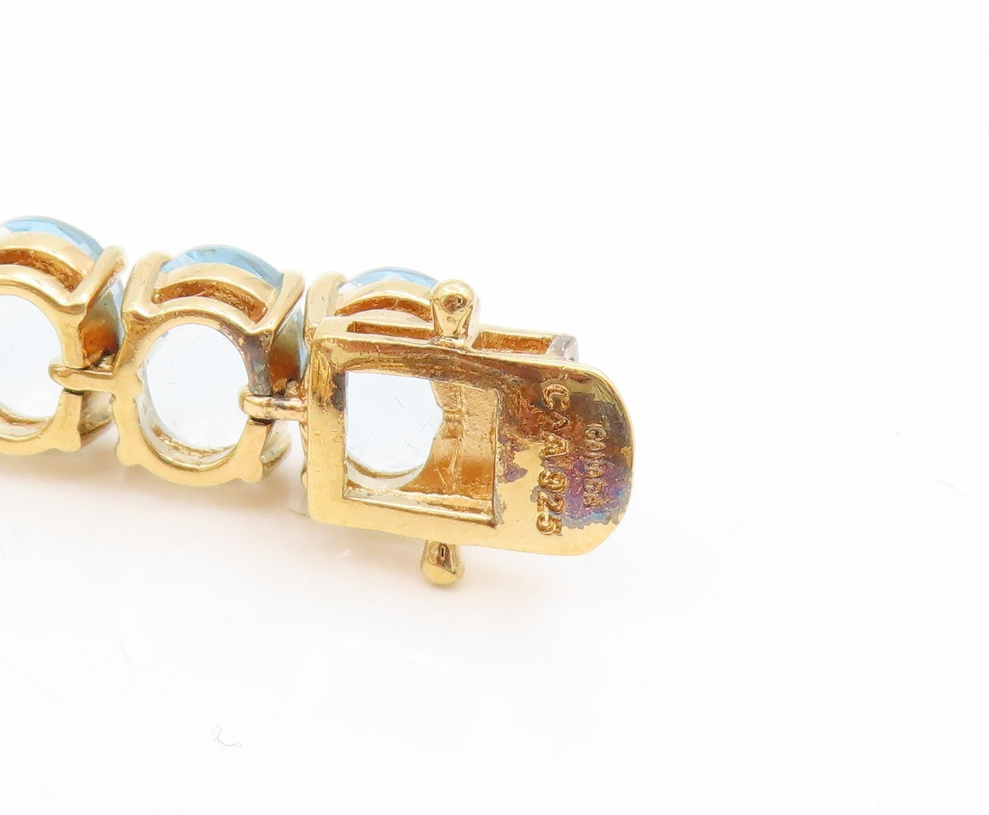925 Sterling Silver Vintage Bracelet Gold Plated DAVID SIGAL Gemstone  BT11732