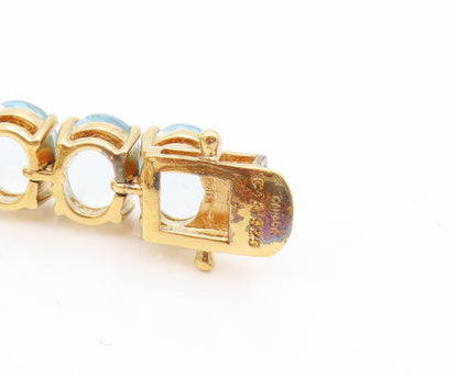 925 Sterling Silver Vintage Bracelet Gold Plated DAVID SIGAL Gemstone  BT11732