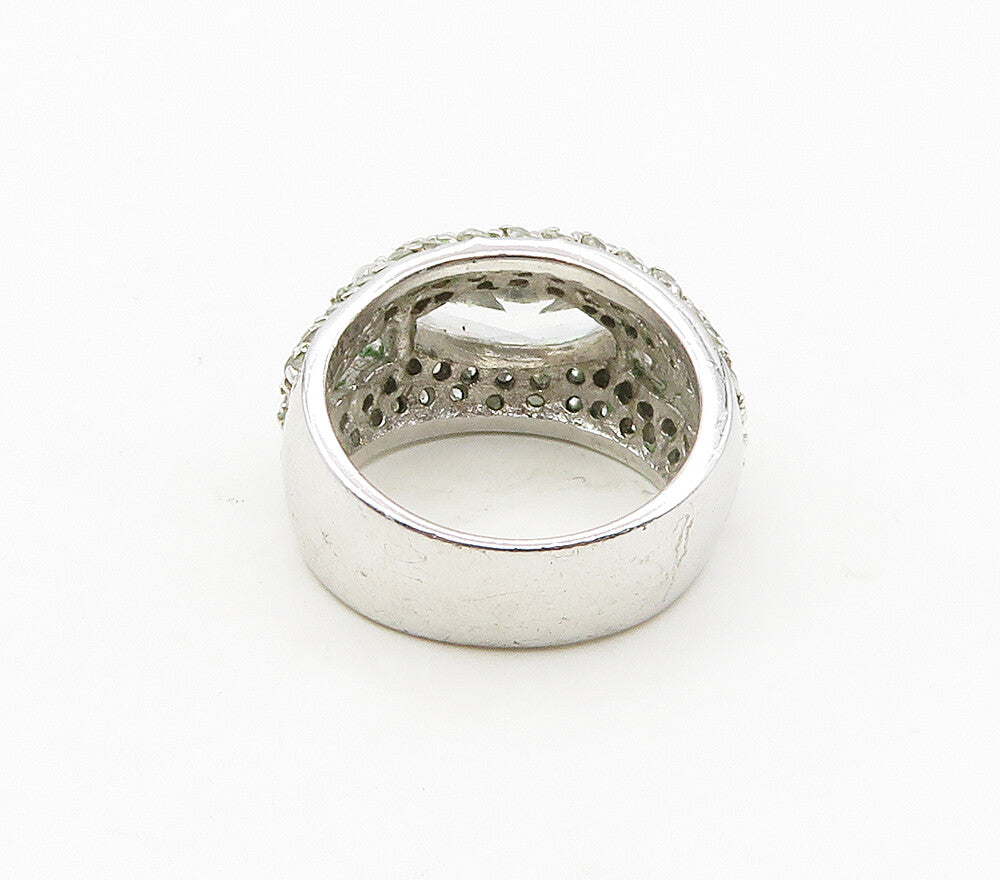 925 Sterling Silver  Marquise Cut Cubic Zirconia Cocktail Ring Sz 6  RG16942
