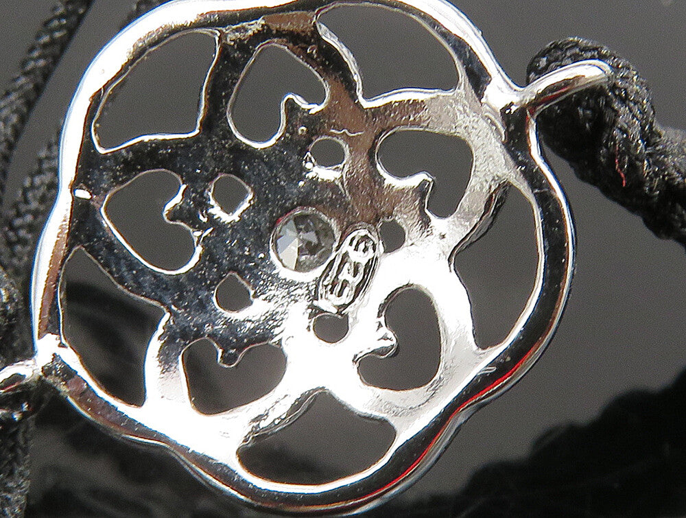925 Silver  Cubic Zirconia Floral Adjustable Friendship Bracelet  BT1076