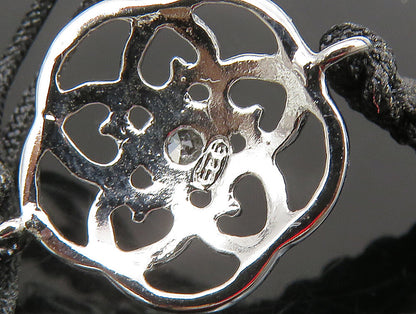 925 Silver  Cubic Zirconia Floral Adjustable Friendship Bracelet  BT1076
