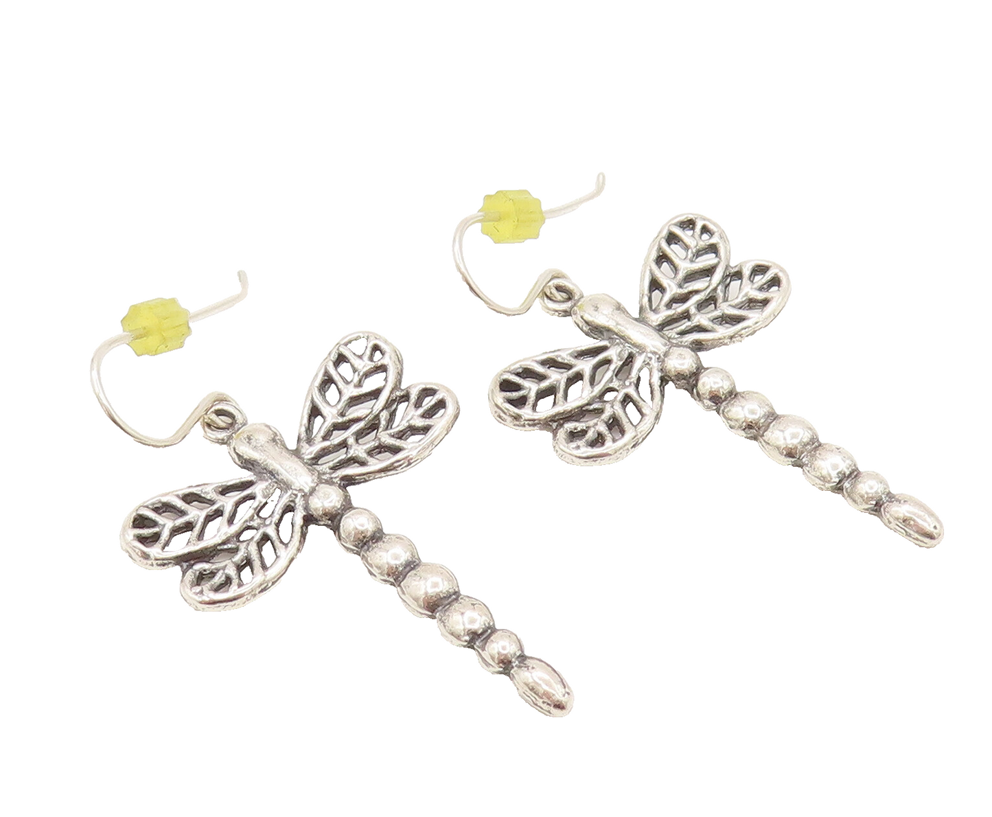 OR PAZ ISRAEL 925 Silver  Vintage Openwork Dragonfly Dangle Earrings  EG12394