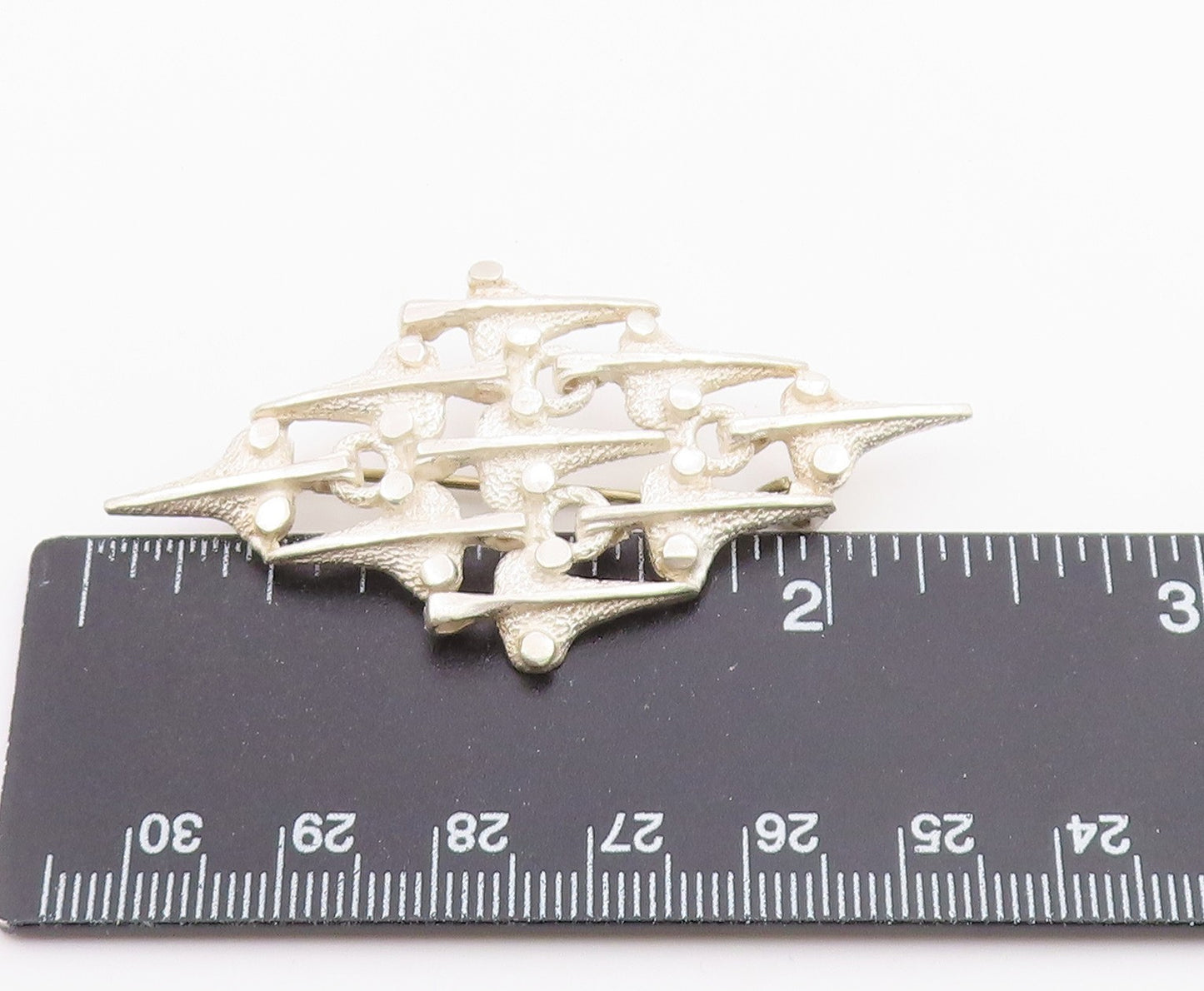 KNUT PAULSEN NORWAY 925 Silver  Vintage Modernist Shiny Brooch Pin  BP9187